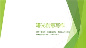 小六和O水准会考创意写作及中、小学华文补习
